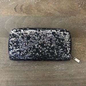 Black and Silver Sequin Wallet